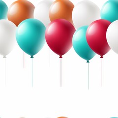 High quality festive balloons illustration on wooden table background setting for celebration