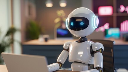 artificial intelligence robot doing office work