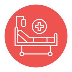 Hospital Bed vector icon. Can be used for Nursing iconset.