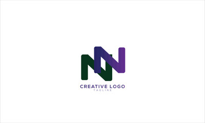 NN Abstract initial monogram letter alphabet logo design