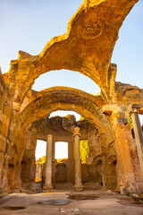 Naklejka premium Villa Adriana or Hadrian's Villa. Roman archaeological complex at Tivoli, Italy