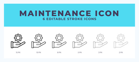 Maintenance lineal icon symbol vector. Black outline for web. App. Presentation and more.