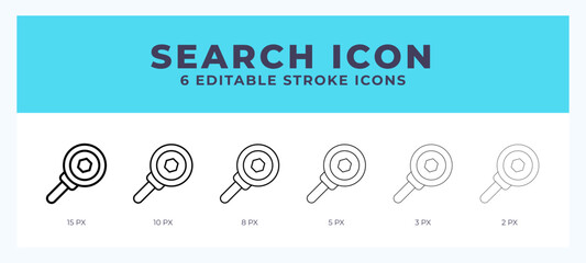 Search vector icon for web and app. Editable stroke vector illustration
