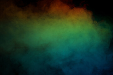 Red and green steam on a black background.