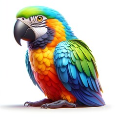 A mesmerizing 3D rendering of a vibrant and exquisitely detailed parrot, showcasing its colorful feathers and intricate patterns. This stunning work of art is expertly created with super