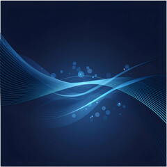 abstract blue bokeh light wave wavy background presentation technology