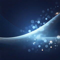 abstract blue bokeh light wave wavy background presentation technology