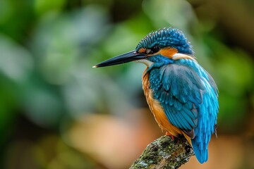 stunning portrait of a common kingfisher in its natural habitat bird photography