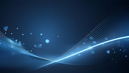 abstract blue bokeh light wave wavy background presentation