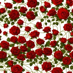 seamless pattern of red roses