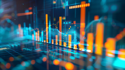 A blurry financial chart showing fluctuations in stock prices and market trends, possibly indicating volatility and uncertainty in the financial market