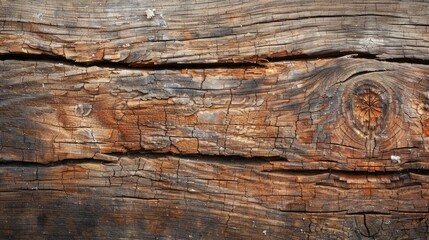 Aged weathered brown wooden surface with fissures