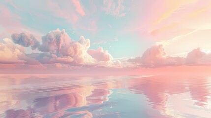 Soft pastel hues blending seamlessly, creating a serene and tranquil atmosphere.