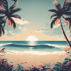 beach with palm trees