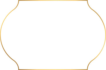 Vintage gold frame border isolated on transparent background, png ,cut out.