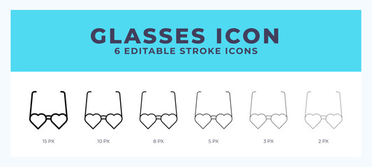 Glasses line icon symbol. Logo. Icon vector illustration with editable stroke.