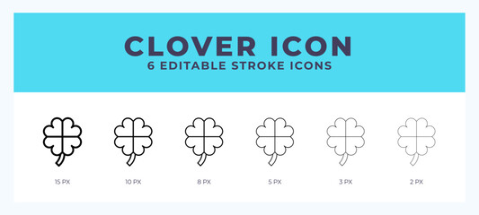 Clover line icon. Vector icon symbol. Logo illustration. Editable line icon.