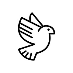 Bird line icon. Charity icon. Donation icon isolated on white background. Transparent background, minimalist symbol. Vector images
