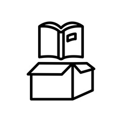 Book donation line icon. Charity icon. Donation icon isolated on white background. Transparent background, minimalist symbol. Vector images