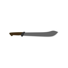 bolo machete flat design vector illustration isolated on white background. Military hunting knives, Combat weapon blades. Trapper sword and hunter knife blades. Protection concept. Warrior blades