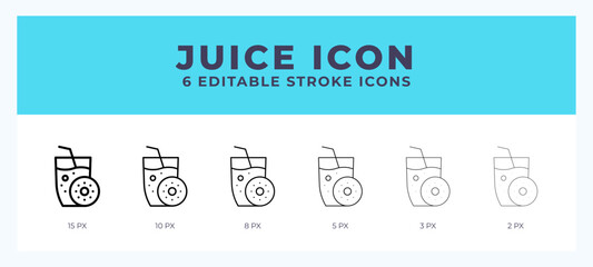 Juice line icon illustrations with editable strokes.