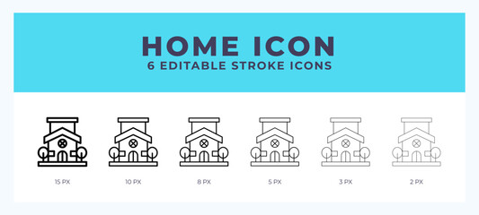 Home stroke icon for web. Mobile apps and ui.