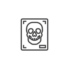 Skull X-Ray line icon
