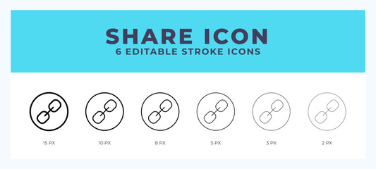 Share icon vector illustration. With editable stroke for web. App and more.