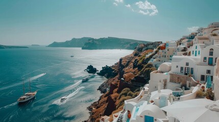 View of Oia on the island of Santorini in Greece 