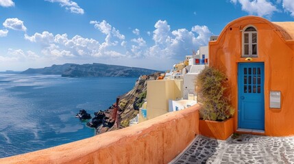 View of Oia on the island of Santorini in Greece 