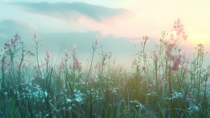 Gentle pastel colors mingling gently, evoking a feeling of serenity and contentment.