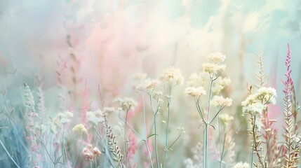 Gentle pastel colors mingling gently, evoking a feeling of serenity and contentment.