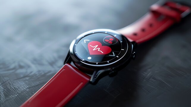 A smartwatch with a medical alert notification, emphasizing health monitoring features