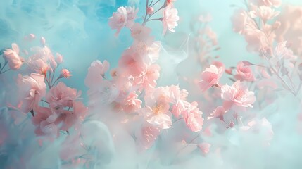 Delicate pastel colors merging gracefully, creating a dreamy and ethereal atmosphere.