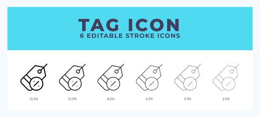 Tag icon symbol. Isolated. Vector illustration with editable stroke.