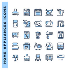 25 Home Appliances Two Color icons pack. vector illustration.