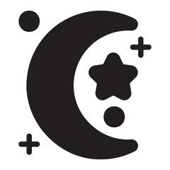 crescent moon glyph icon © ajat