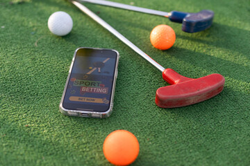 mini golf sports betting on a smartphone