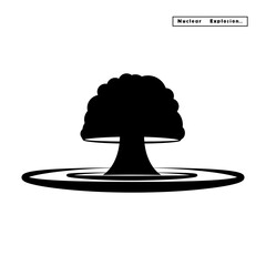 Nuclear explosion icon, threat to the universe.