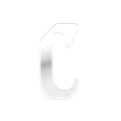 3D Metallic Alphabet C
