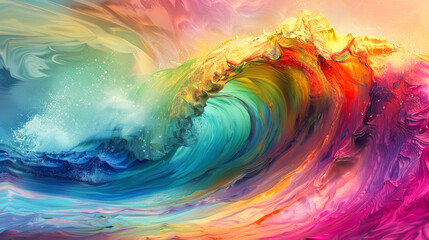 Fantasy colorful water wave