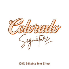 Colorado text effect vector. Editable college t-shirt design printable text effect vector