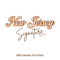 New Jersey text effect vector. Editable college t-shirt design printable text effect vector