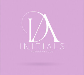 DA Typography Initial Letter Brand Logo, DA brand logo, DA monogram wedding logo, abstract logo design	