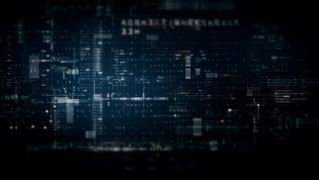 Futuristic metaverse, hi-tech digital data telemetry with encrypted numbers, display dynamic background for computer desktop screen display format