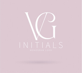 VG Typography Initial Letter Brand Logo, VG brand logo, VG monogram wedding logo, abstract logo design	