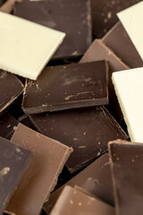 dark, milk and white chocolate pieces