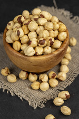 Delicious Yellow Hazelnuts without shells
