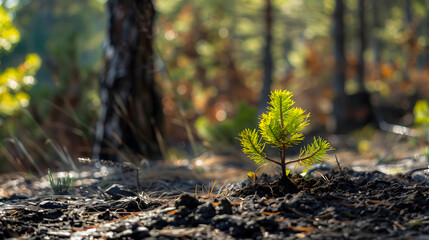 Obraz premium Un jeune petit sapin vert.