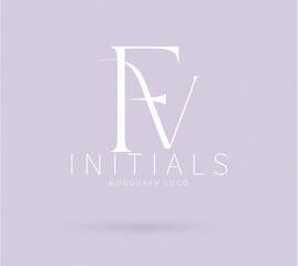 FV Initial Letter Brand Logo, FV brand logo, FV Monogram wedding logo